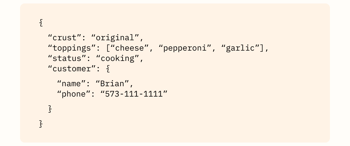 The JSON, now with customer details