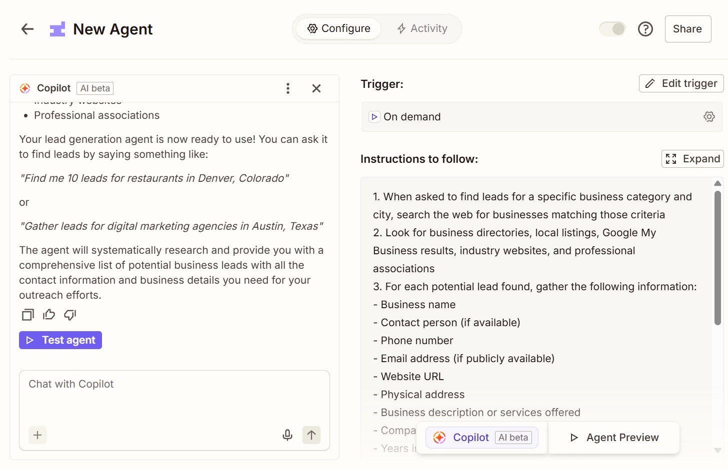 Customizing an AI agent in Zapier