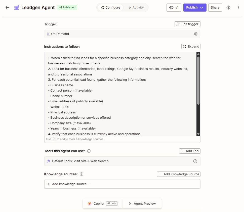 Customizing an AI agent in Zapier