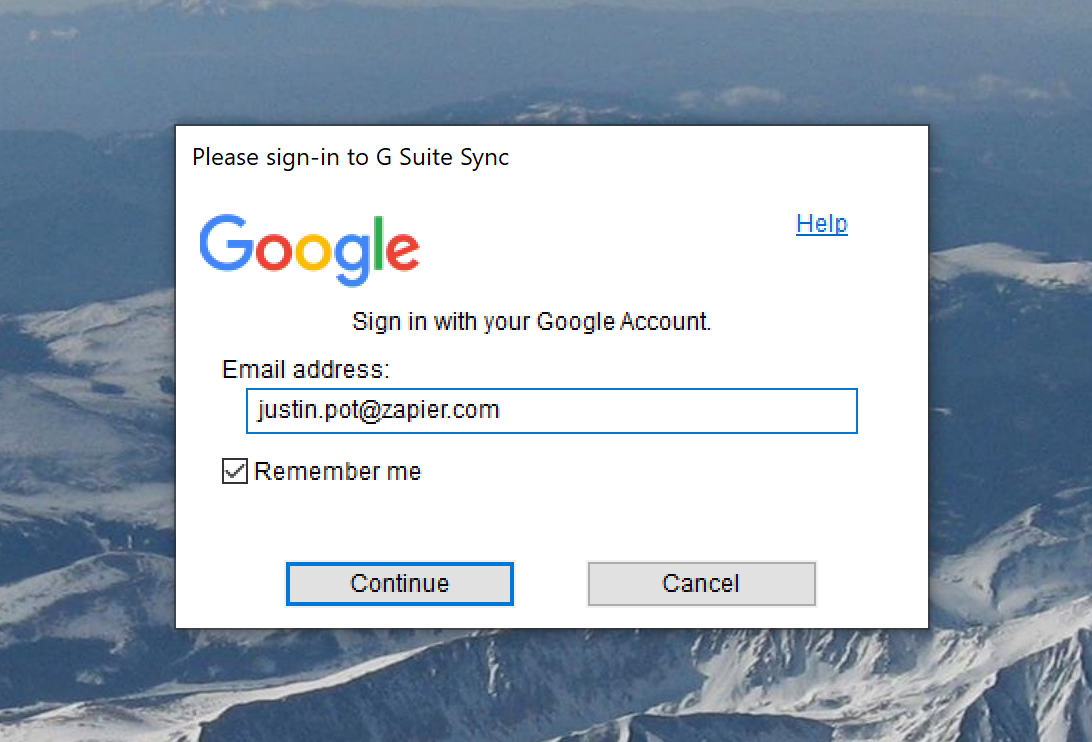 G Suite Sync log in