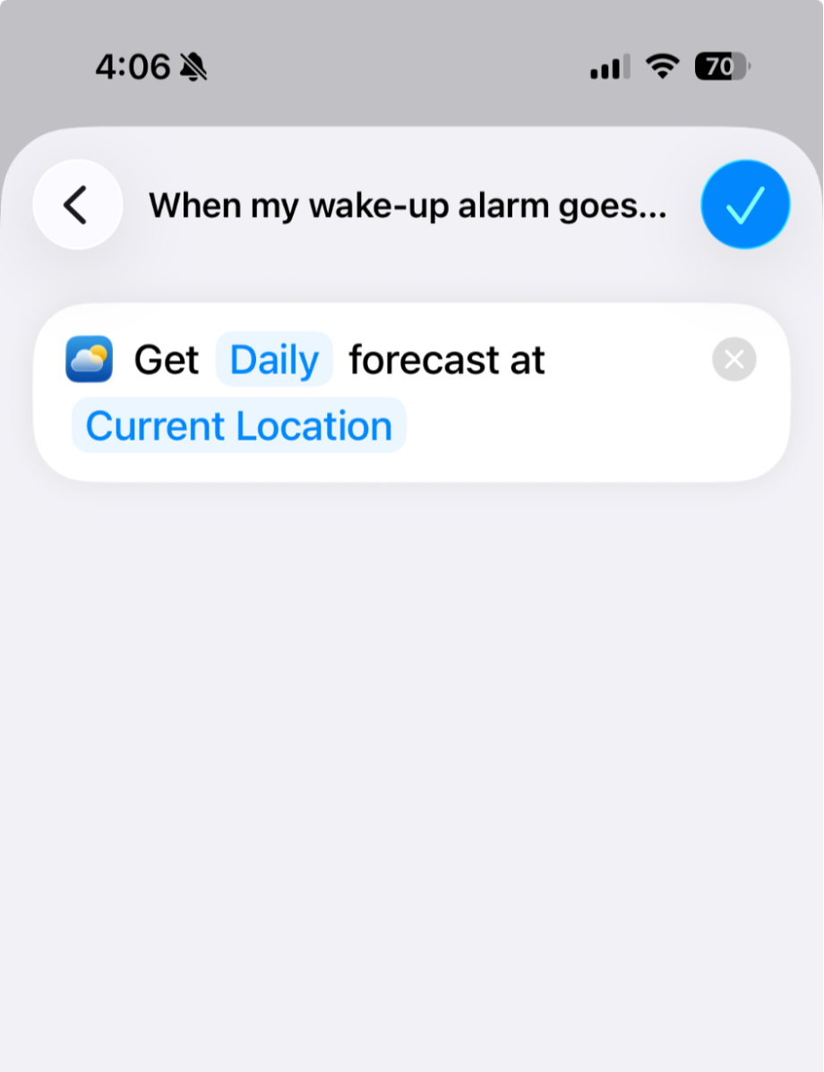 Setting a daily forecast automation on iPhone