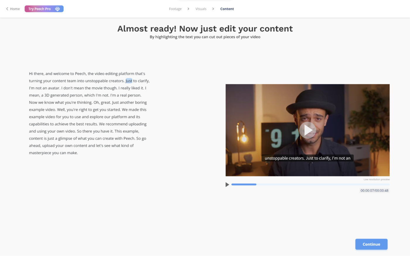 Peech, our pick for the best AI video generator for content marketing teams