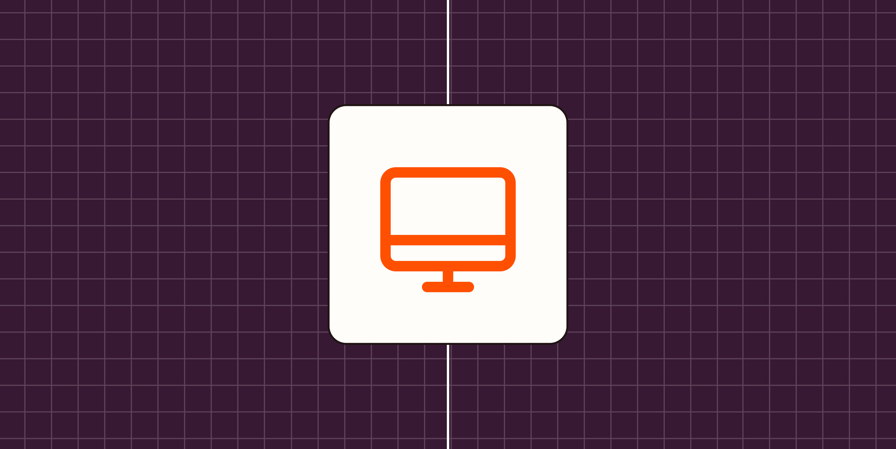 Hero image with an icon representing a computer