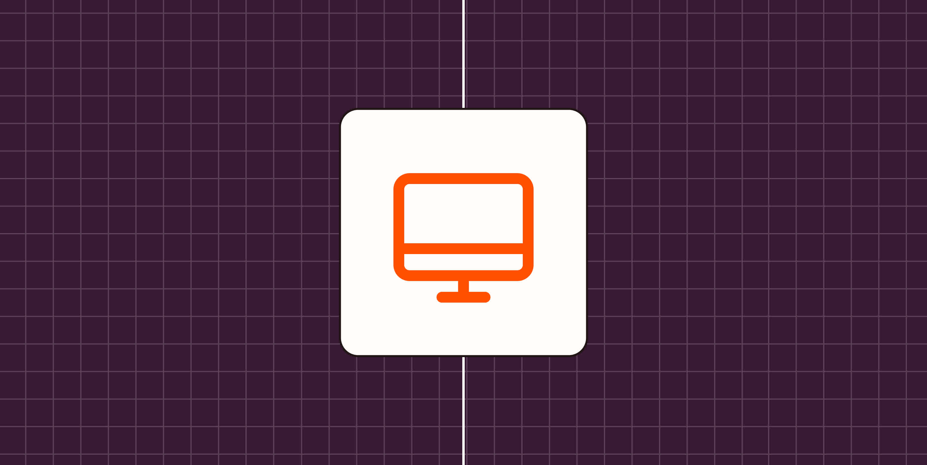 Hero image with an icon representing a computer