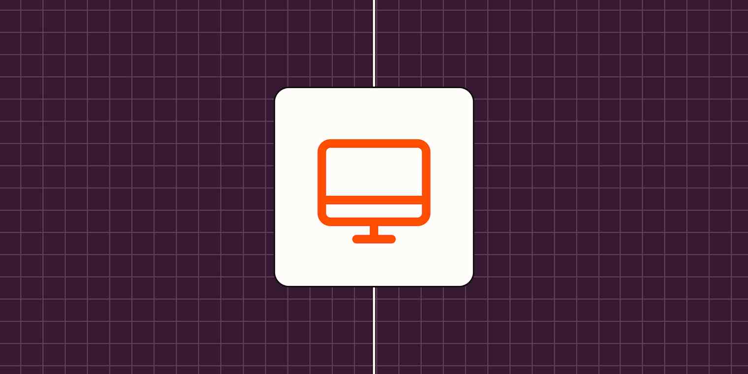 Hero image with an icon representing a computer