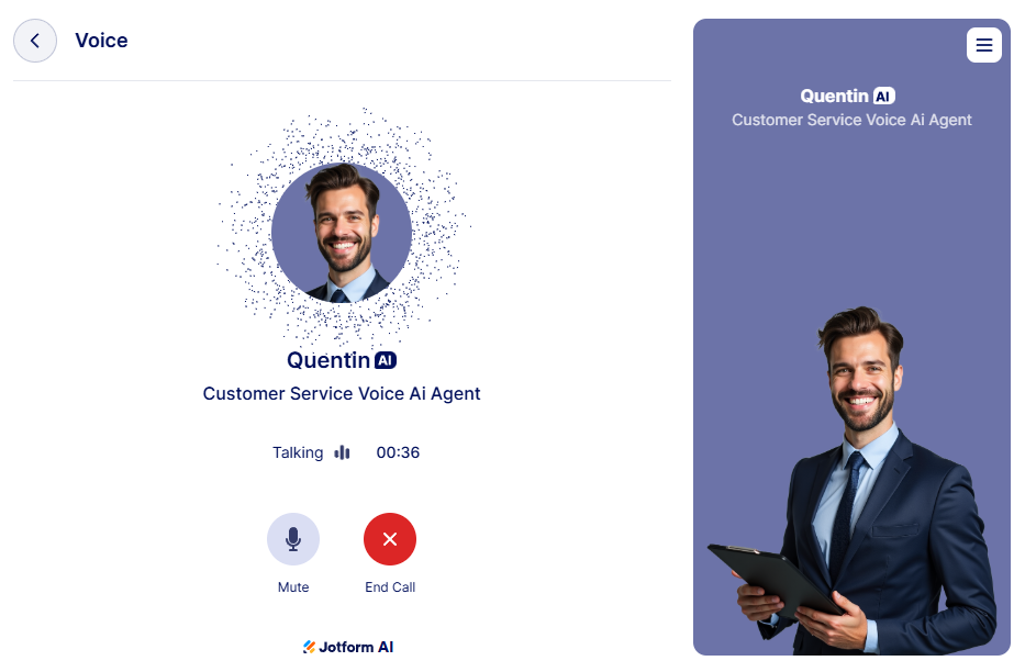 A voice AI agent