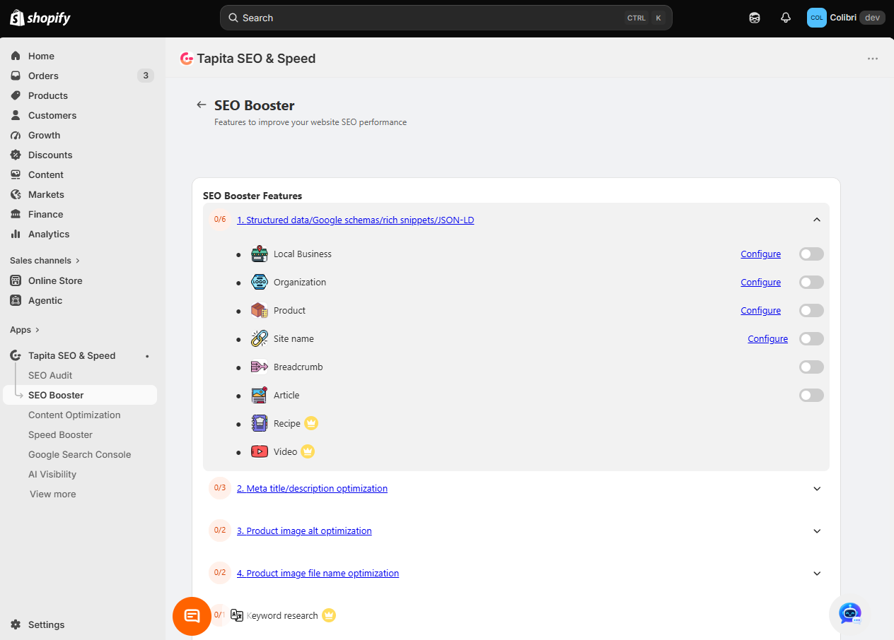 The Tapita SEO plugin