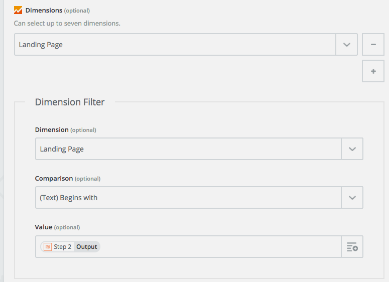 Google Analytics dimensions filter