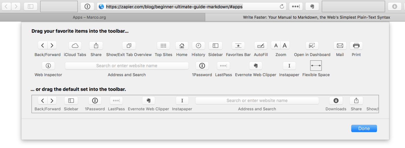 Safari View Options