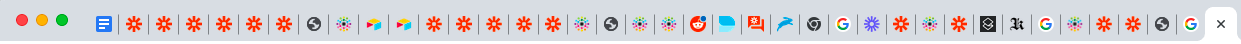  A bunch of open tabs in Chrome