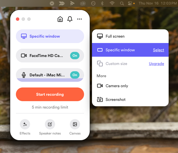 Loom, our pick for the best screen recording app for quickly recording and sharing on the desktop.