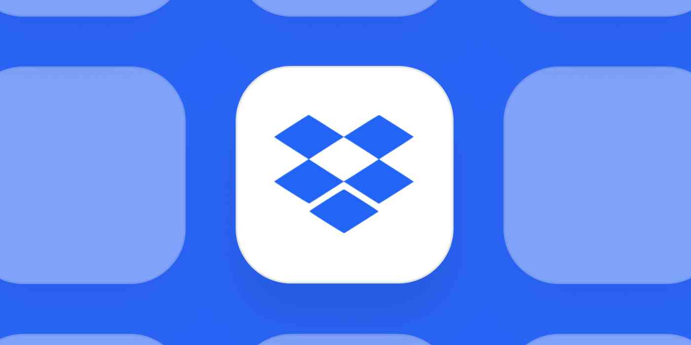 Hero image for app of the day with the Dropbox logo on a blue background
