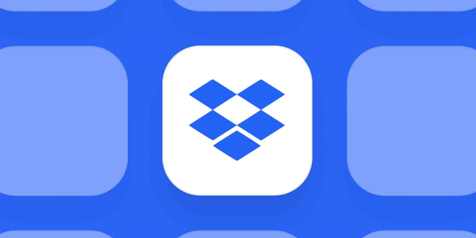 Hero image for app of the day with the Dropbox logo on a blue background