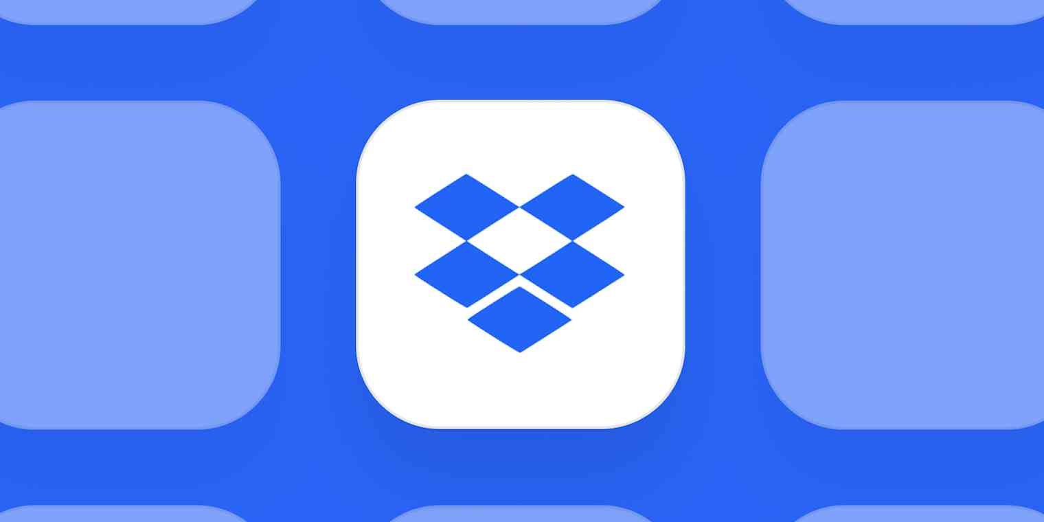 Hero image for app of the day with the Dropbox logo on a blue background