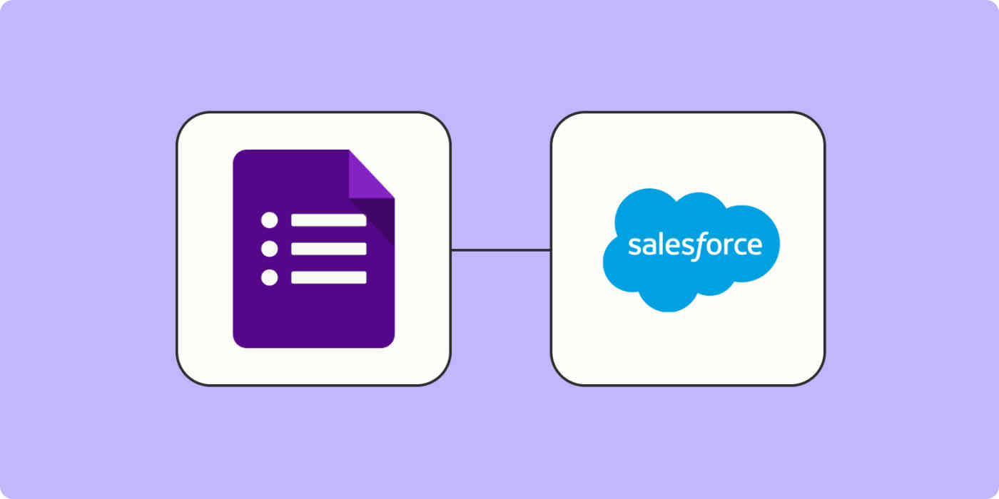 The logos for Google Forms and Salesforce