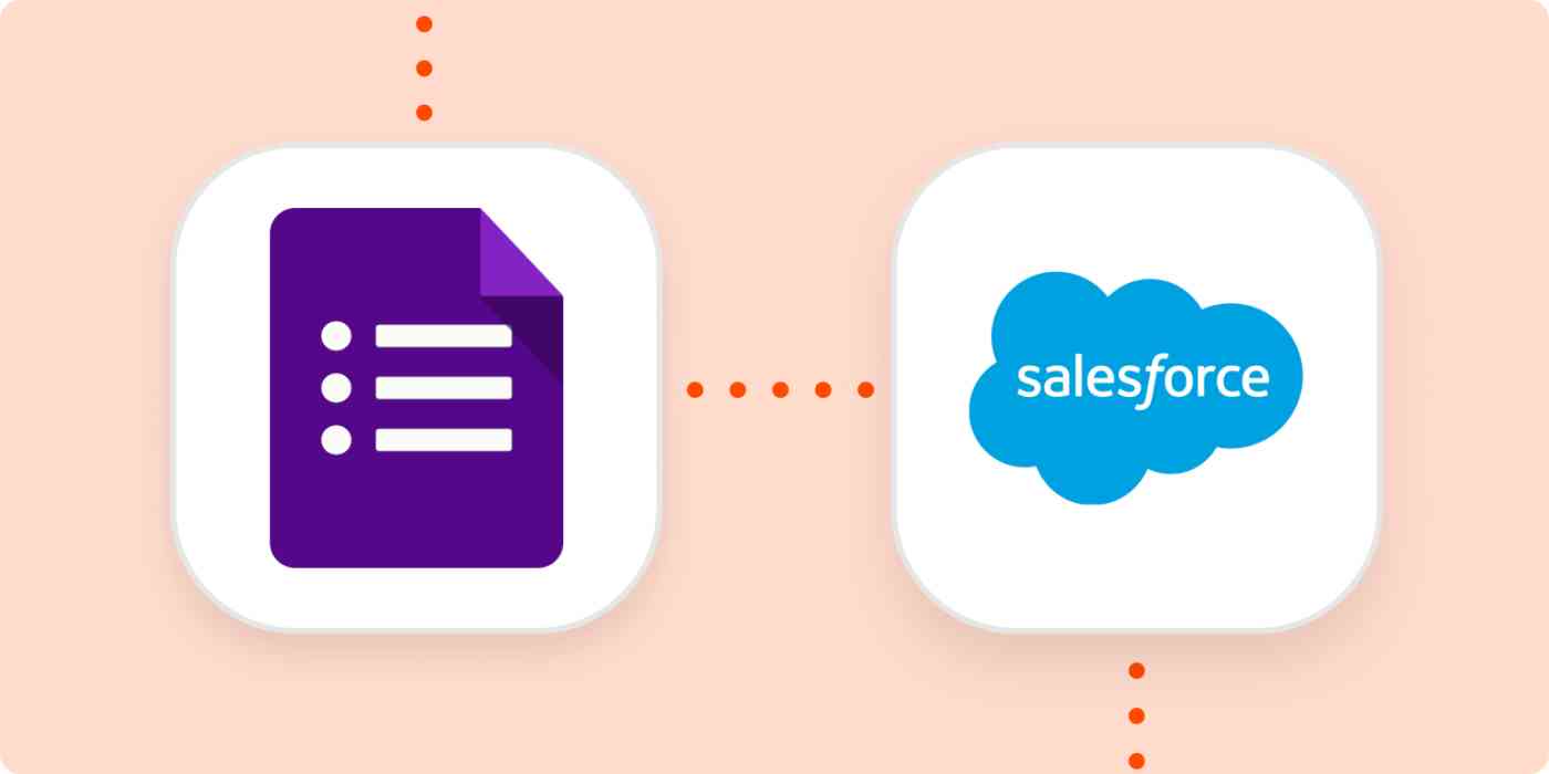The logos for Google Forms and Salesforce