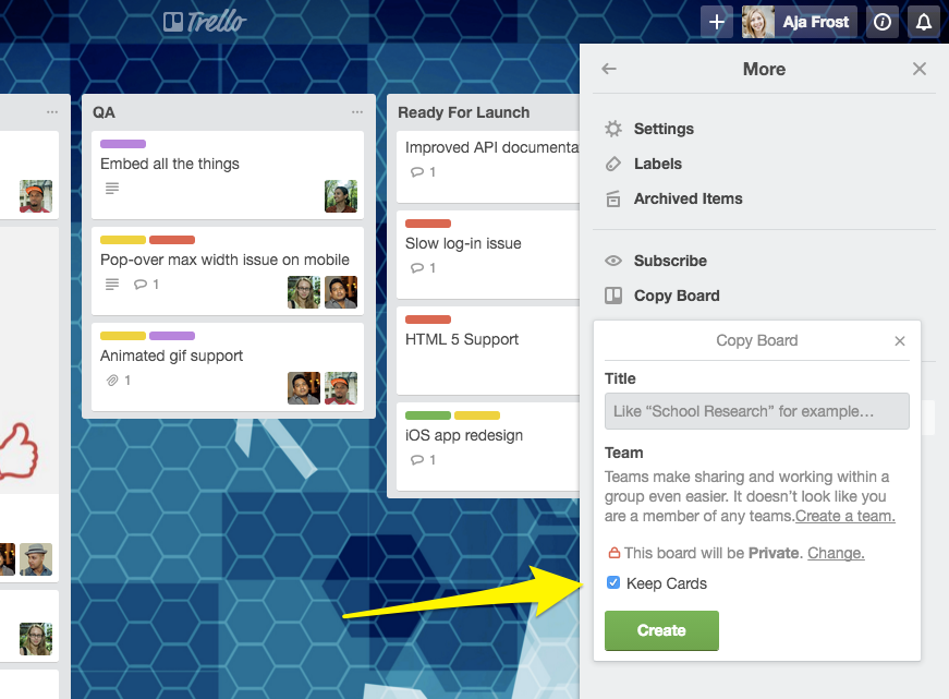 Copy Trello board