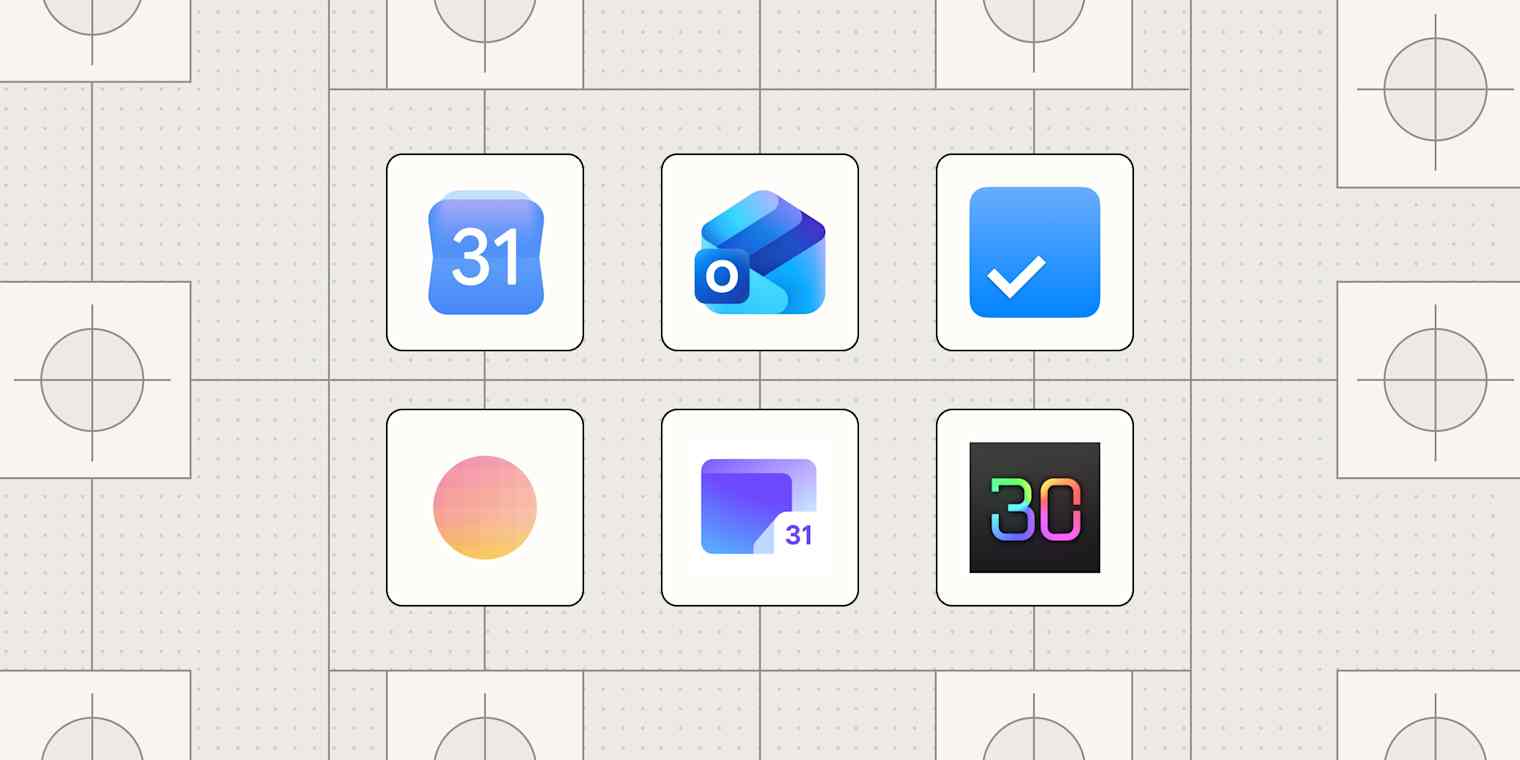 Hero image with the logos of the best Android calendar apps