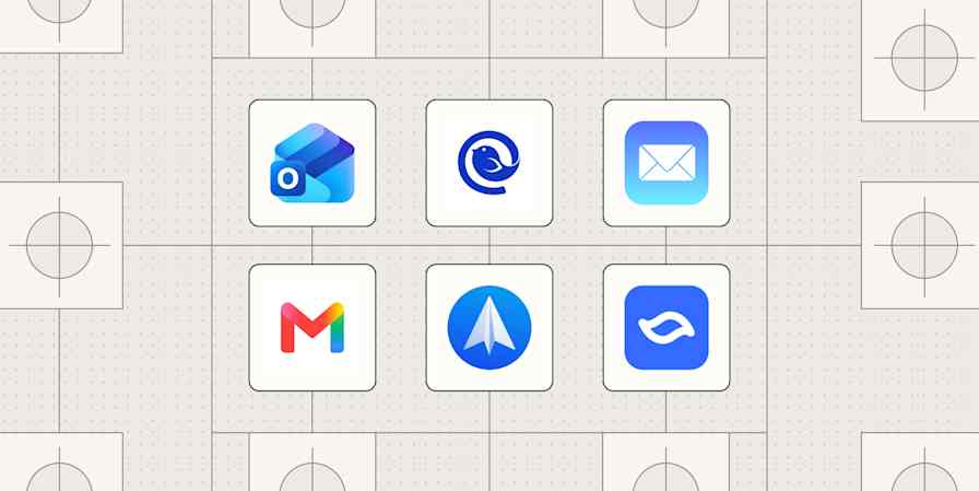 Hero image with the logos of the best email apps
