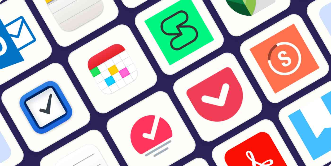 Hero image with the logos of the best iPhone productivity apps