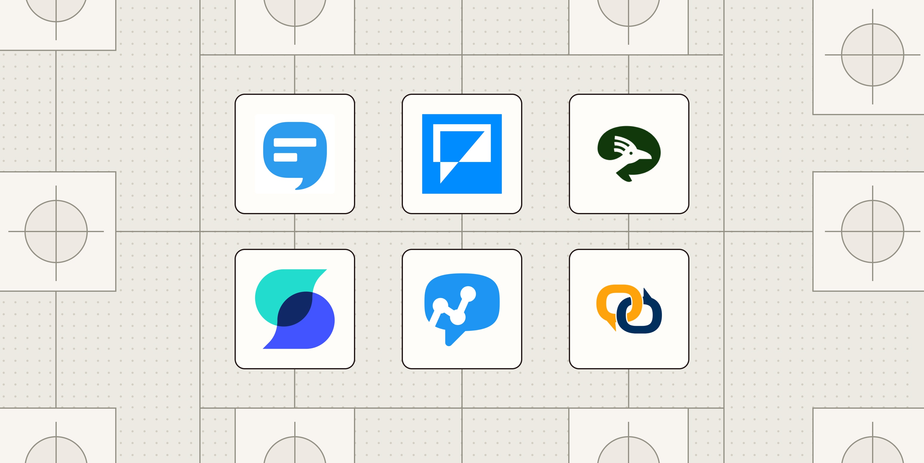 A hero image with the logos of the best SMS apps