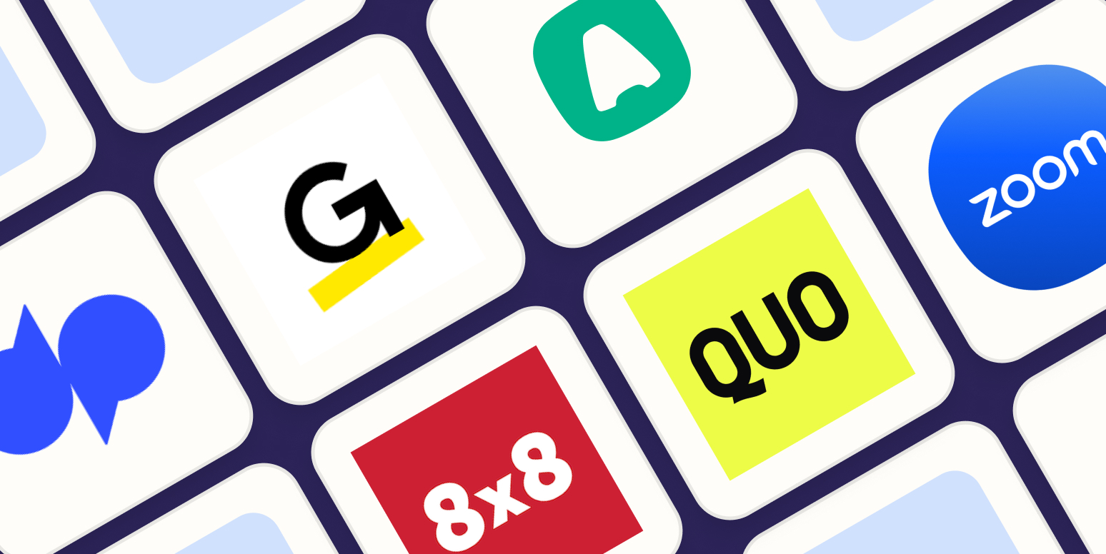 Hero image with the logos of the best VoIP software