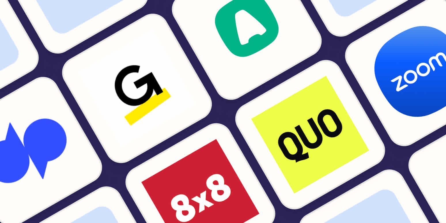 Hero image with the logos of the best VoIP software