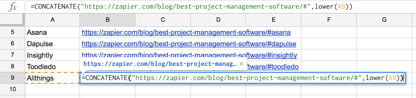 Concatenate in Google Sheets