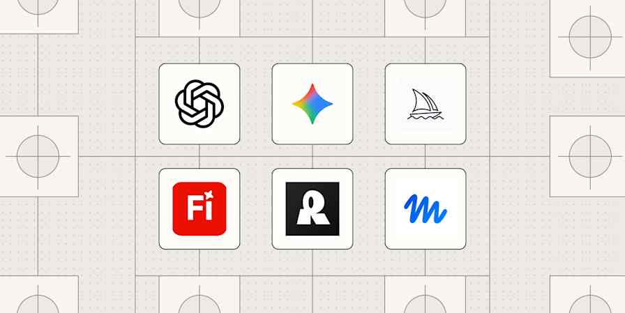 Hero image with the logos of best AI image generators