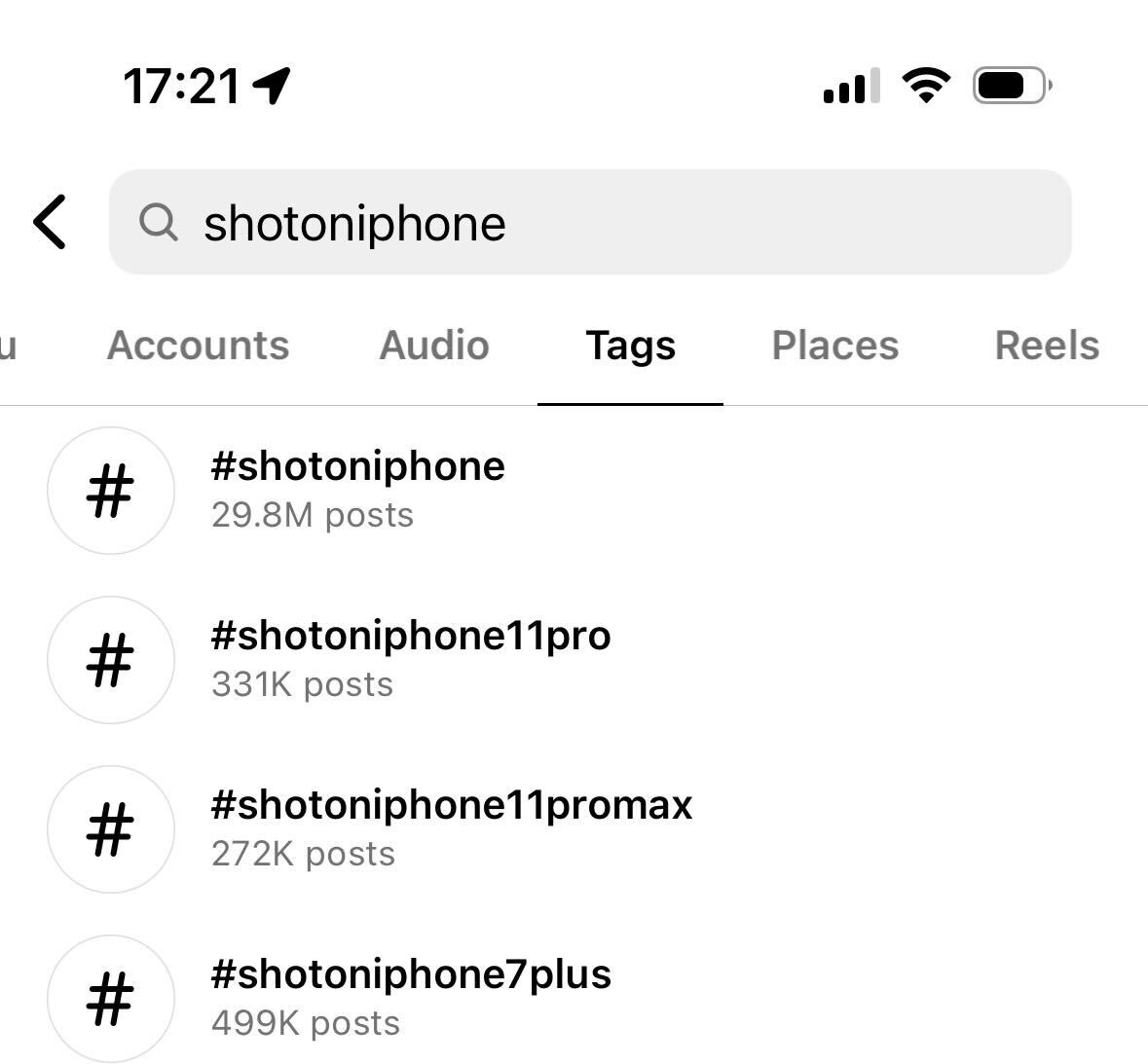 A social media advertising example from iPhone: the hashtags from the #shotoniphone campaign