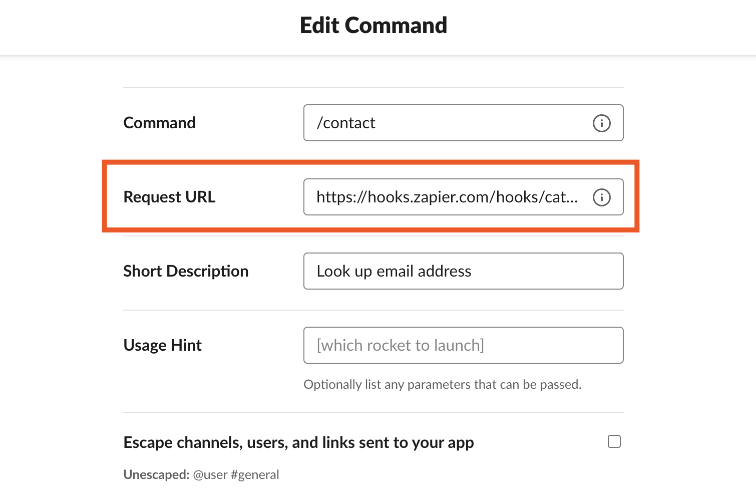 Adding the Webhook URL
