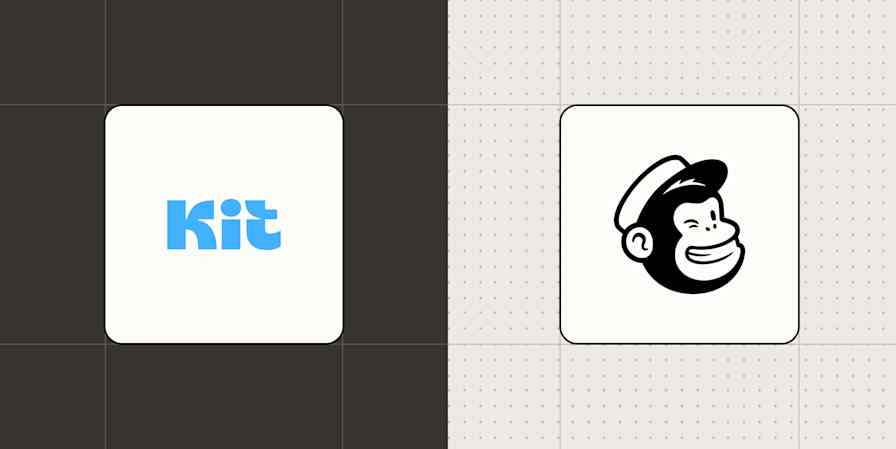 Hero image for app comparisons with the ConvertKit and Mailchimp logos