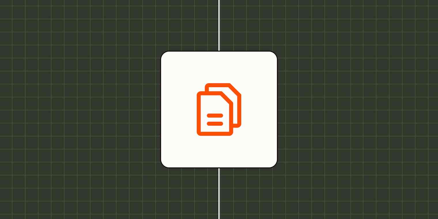 A hero image with an icon representing a PDF or document