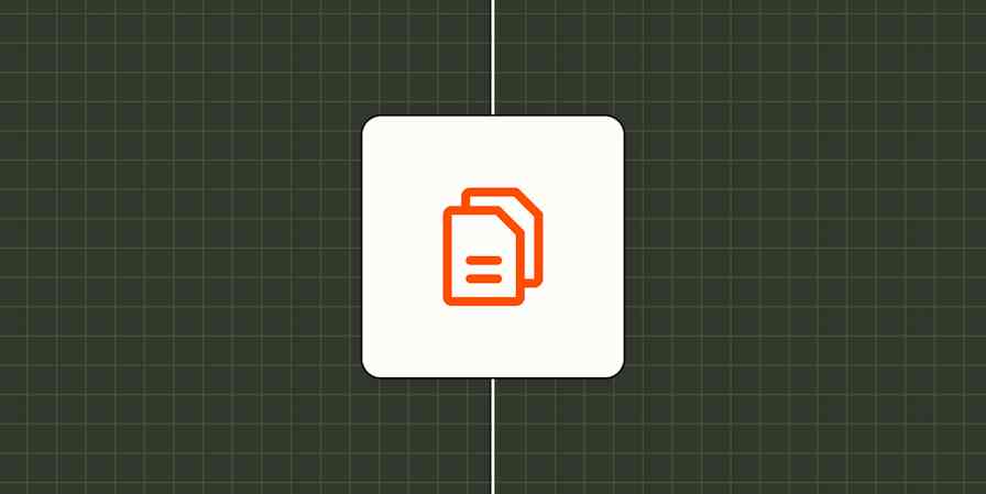 A hero image with an icon representing a PDF or document
