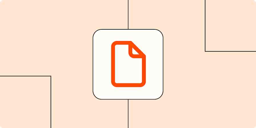 PDF icon, which looks like a blank page with the top-right corner folded inward, against a peach-colored background.