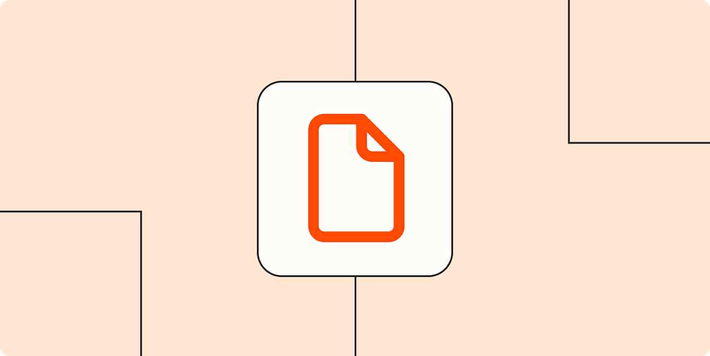 PDF icon, which looks like a blank page with the top-right corner folded inward, against a peach-colored background. 