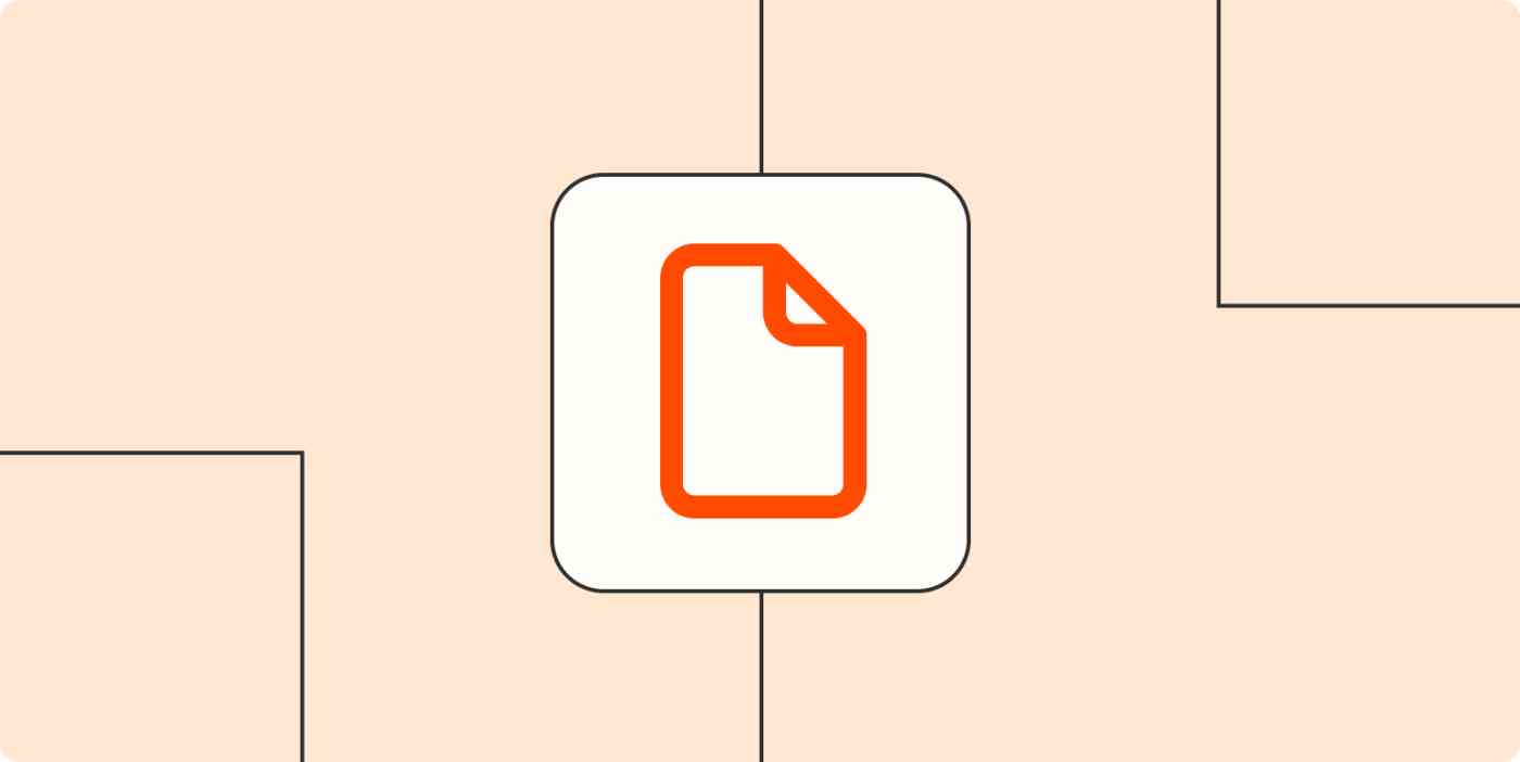 PDF icon, which looks like a blank page with the top-right corner folded inward, against a peach-colored background. 
