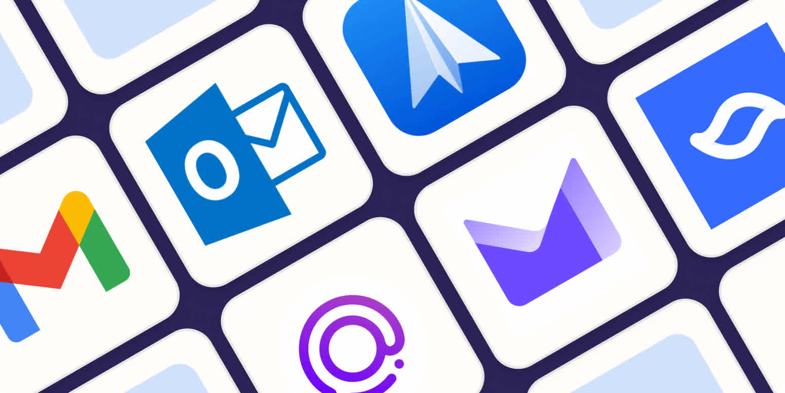 Hero image with the logos of the best Android email apps