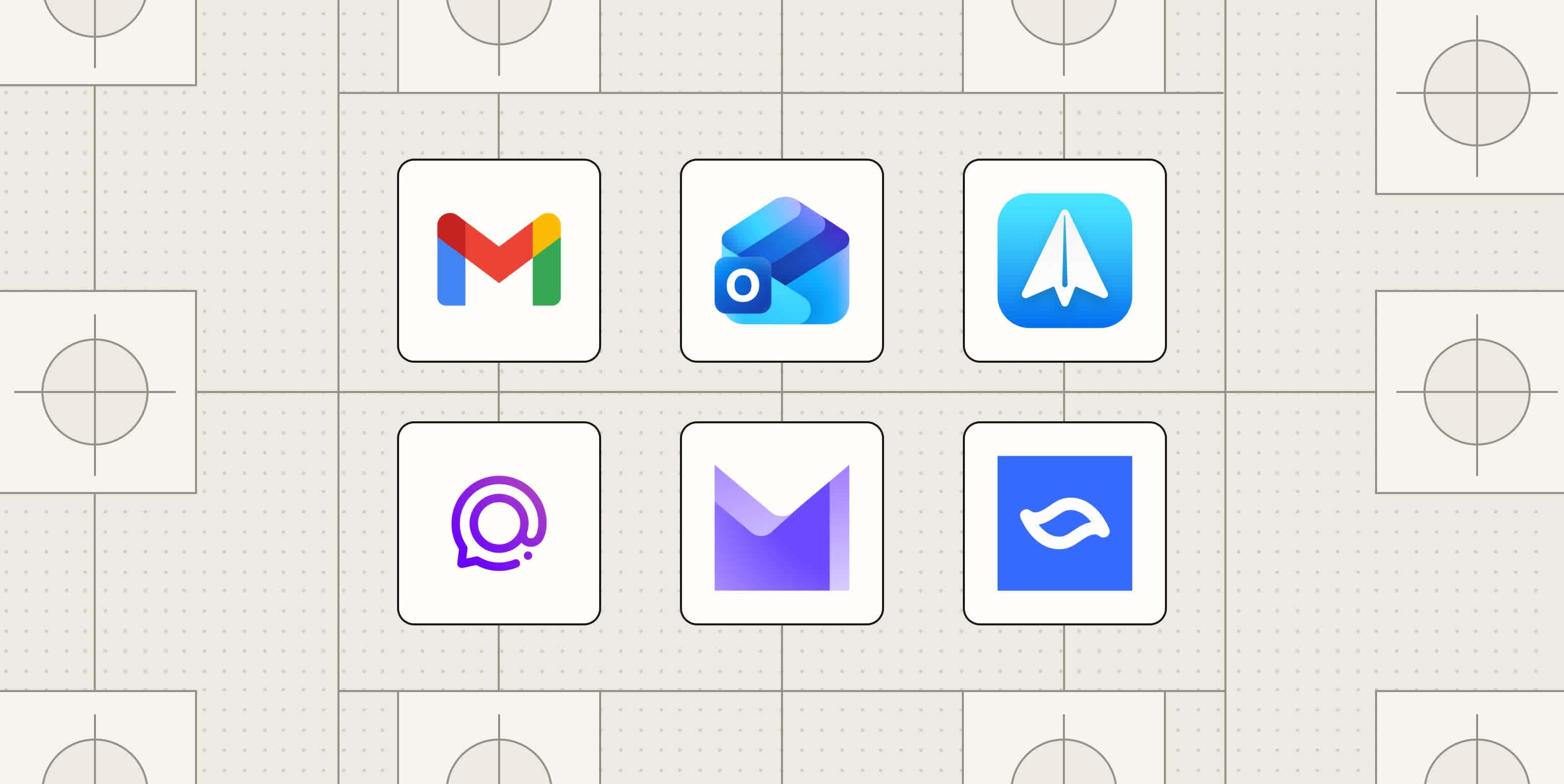 Hero image with the logos of the best Android email apps