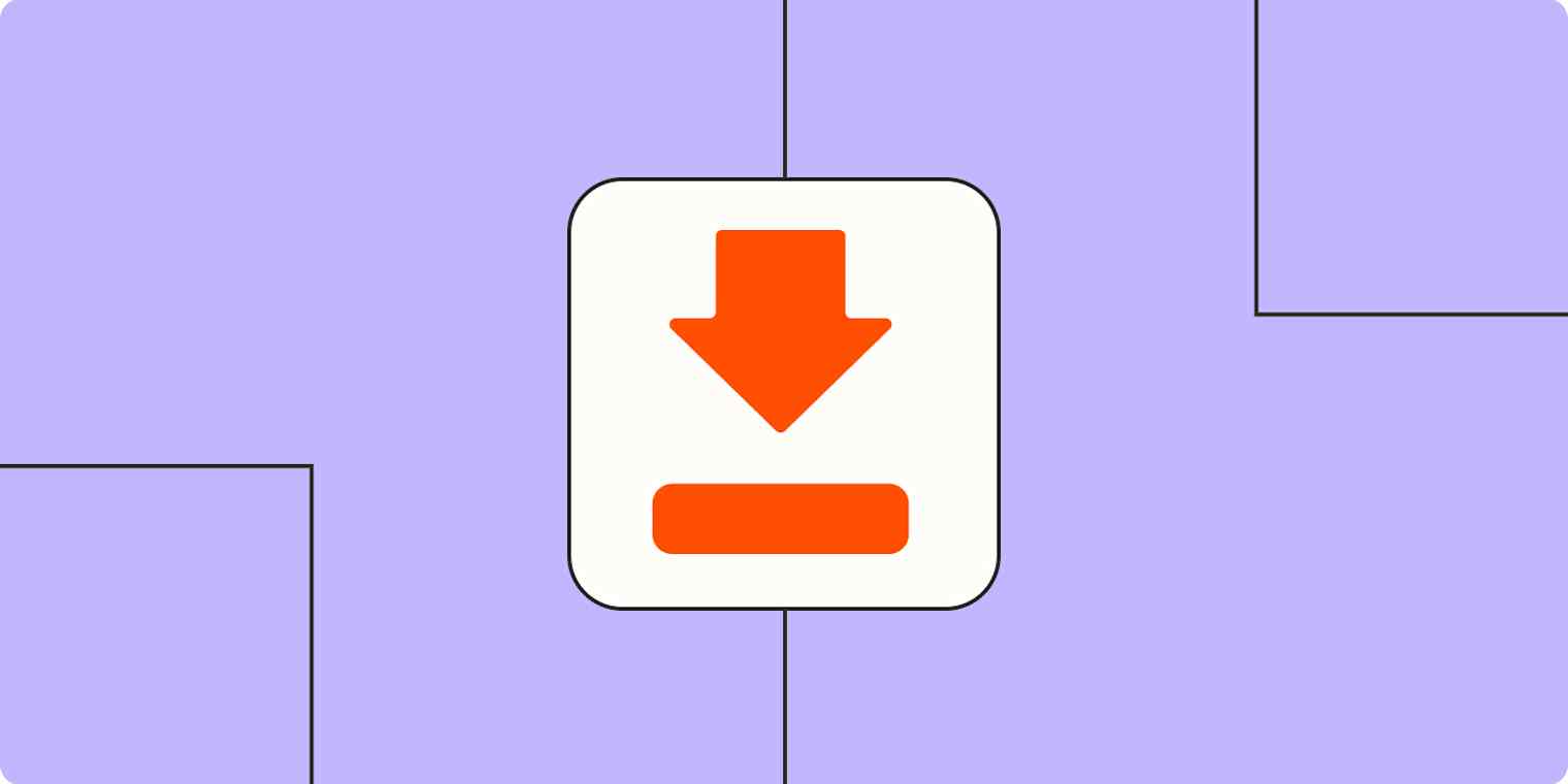 Hero image with an icon representing a download