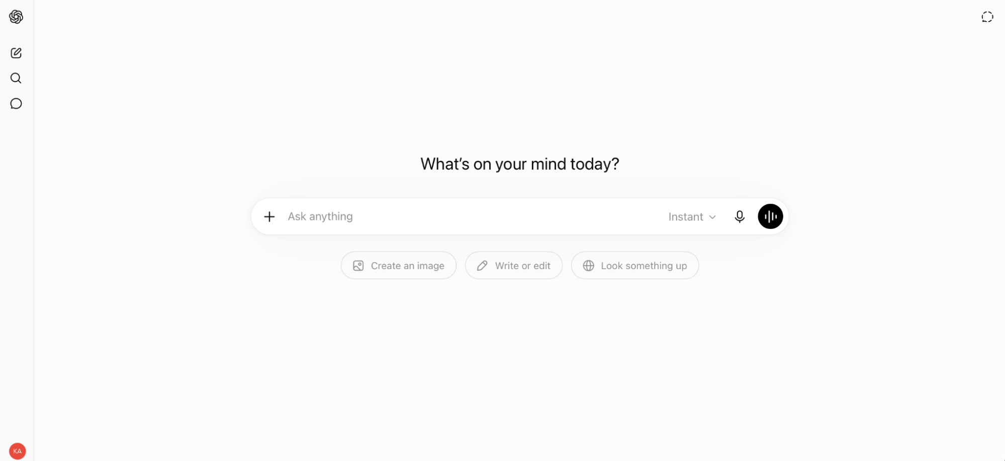 New ChatGPT conversation