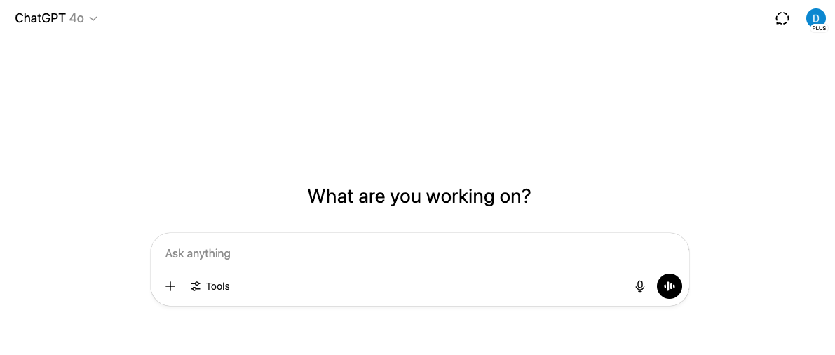 New ChatGPT conversation with four prompt templates. 