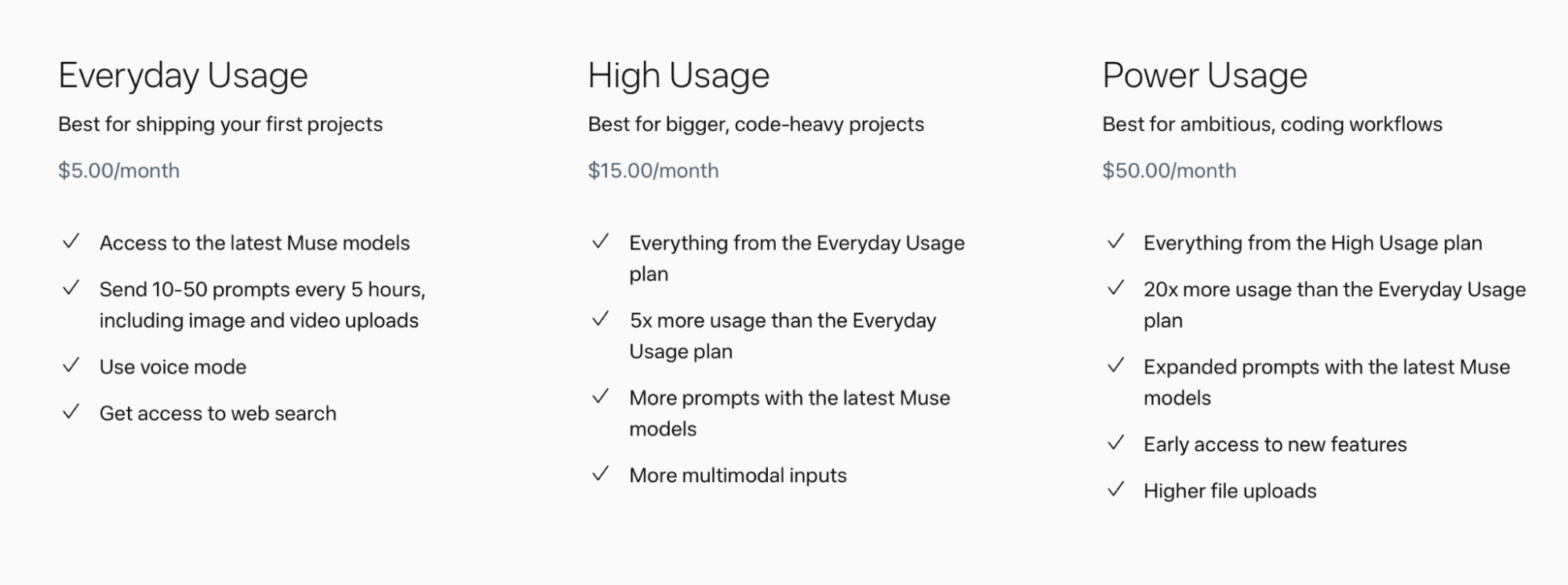 Muse Code pricing
