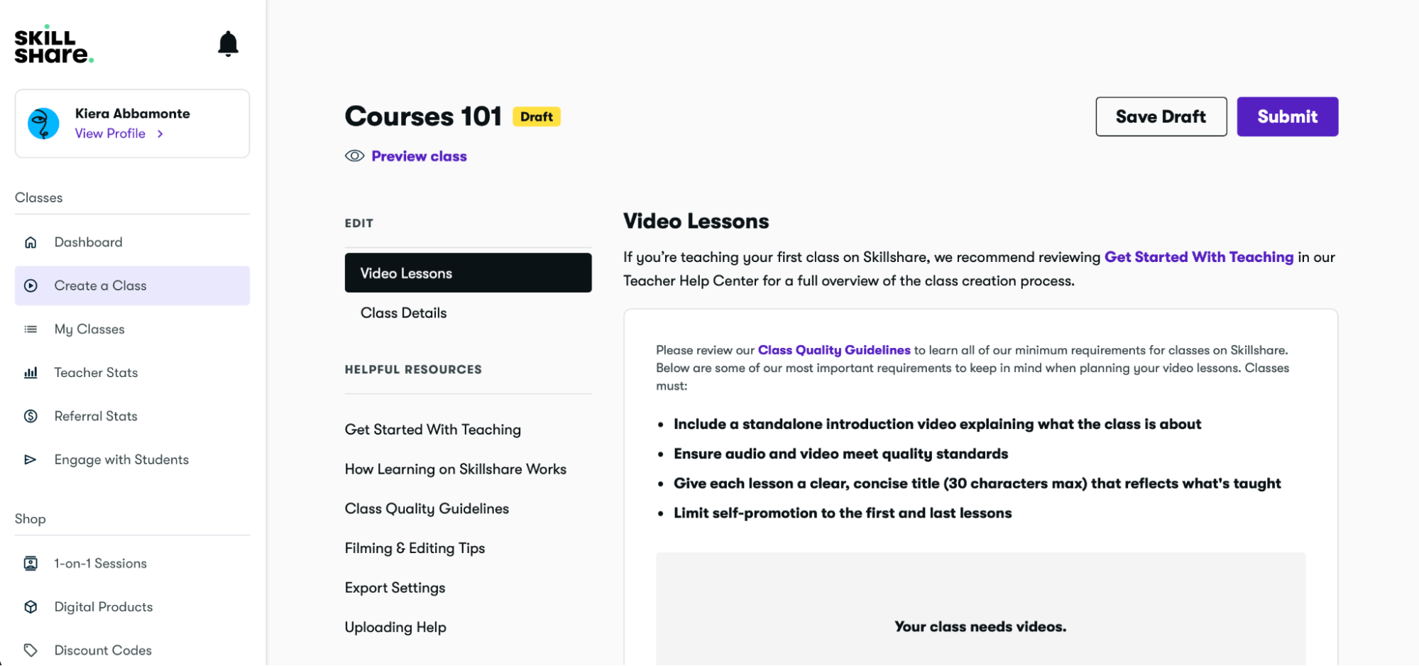 Skillshare, our pick for the best online course marketplace for teaching creative skills