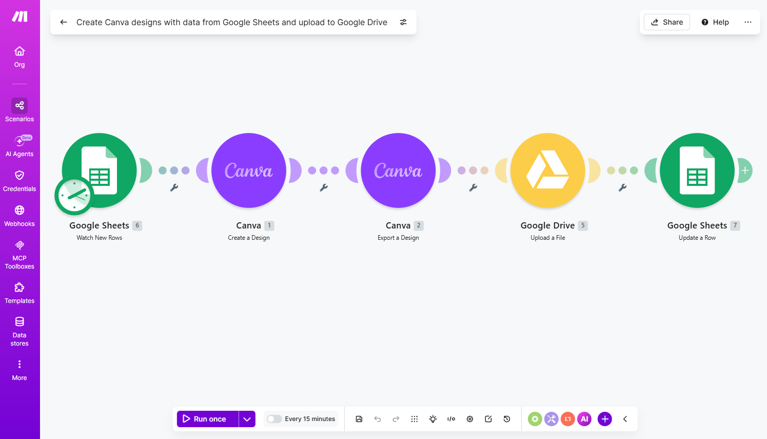 Creating a workflow in Make