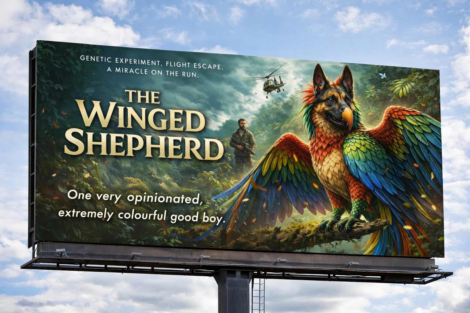 An AI-generated image of a movie billboard
