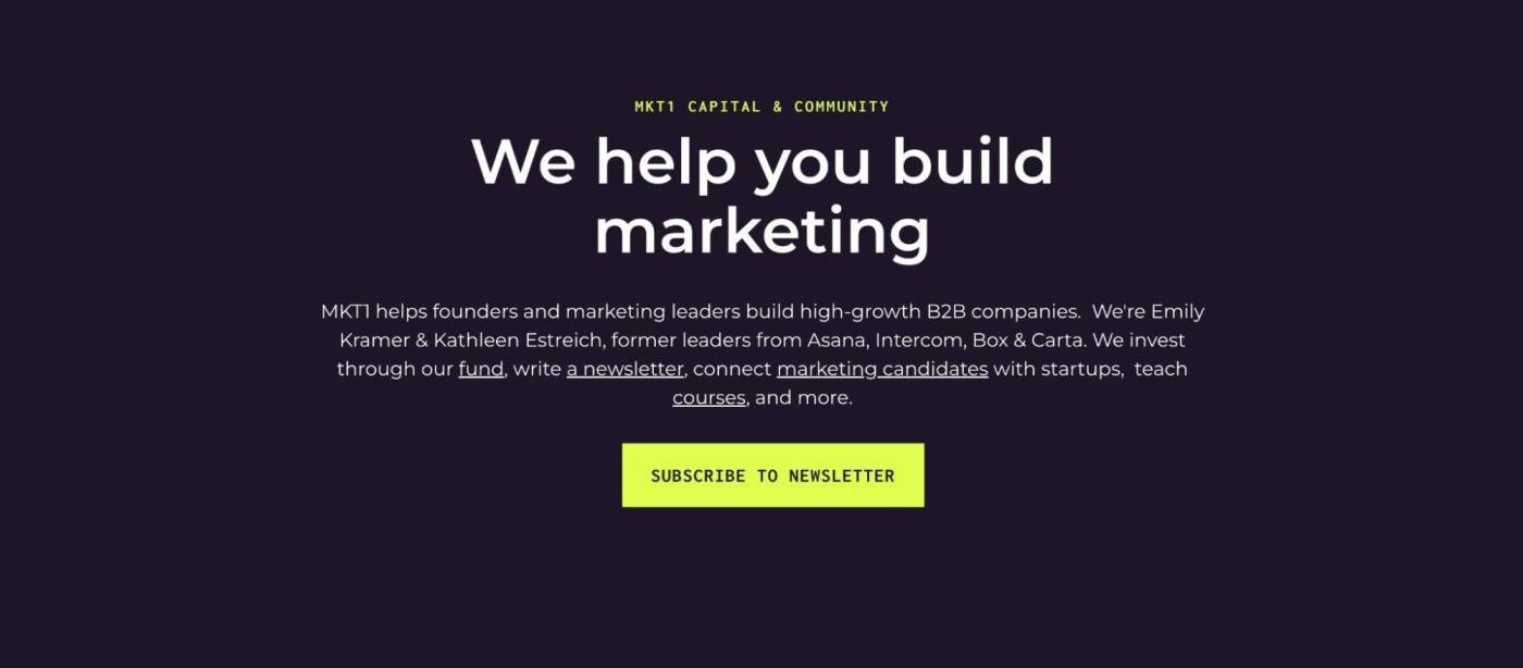 MKT1, our pick for the best marketing newsletter for B2B marketers