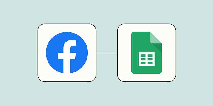 The logos for Facebook and Google Sheets.