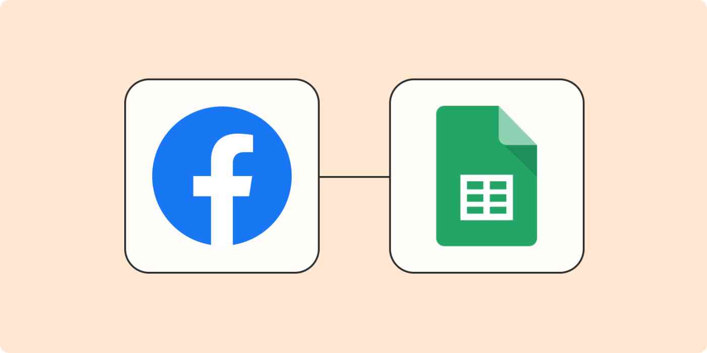 The logos for Facebook and Google Sheets.