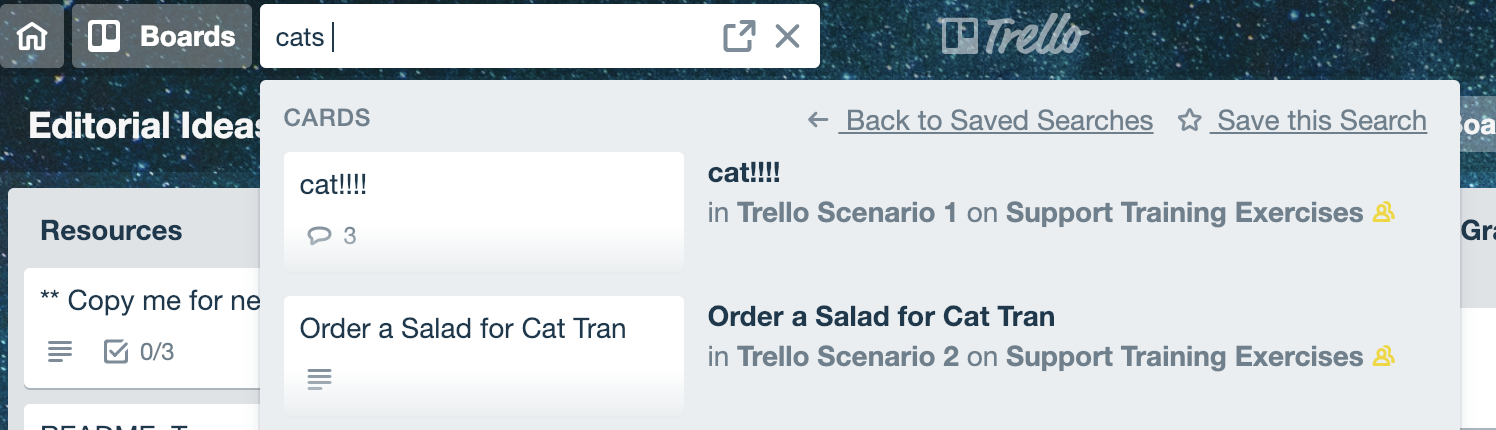 Trello search box